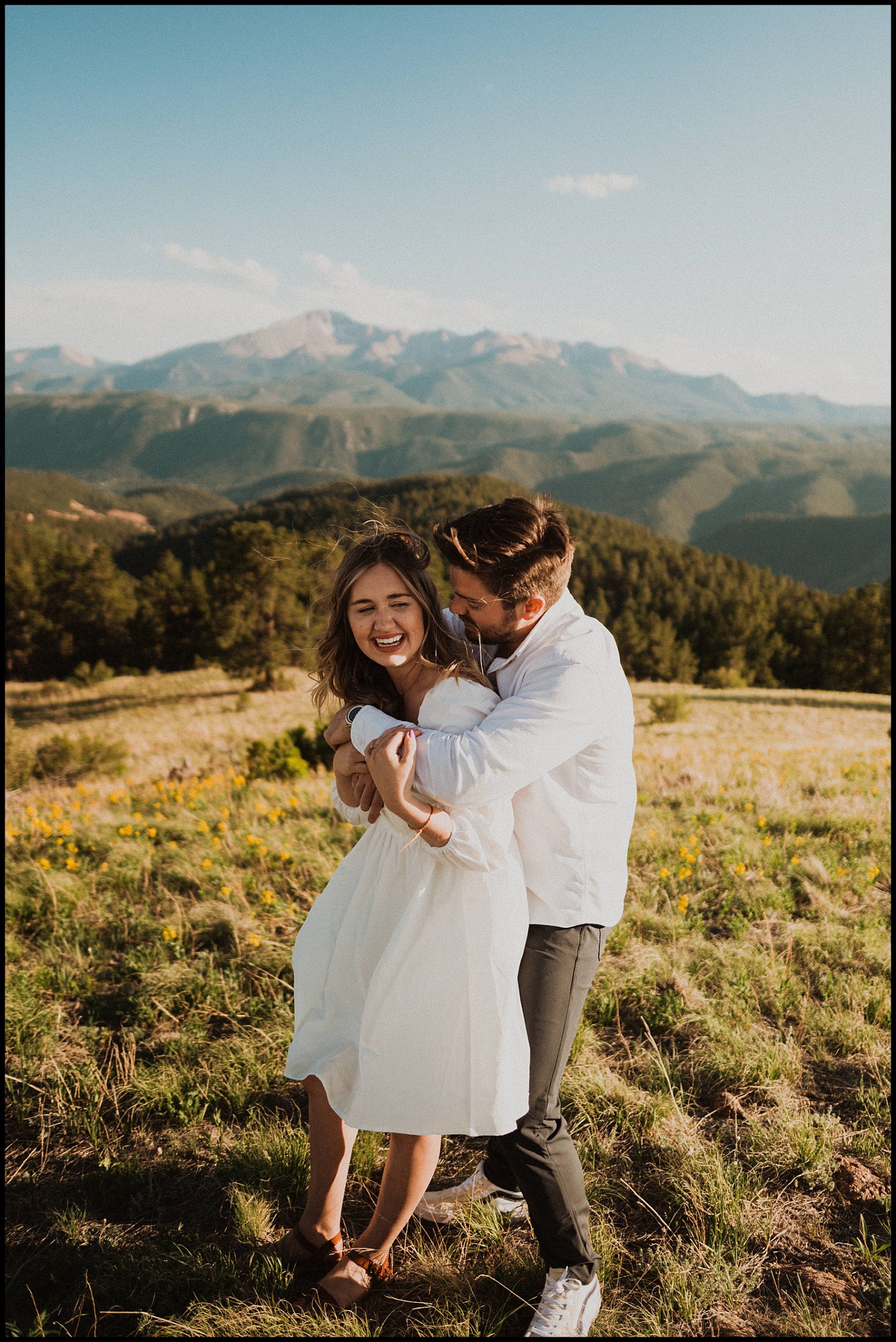 Colorado Springs engagement session near garden of the gods with pikes peak