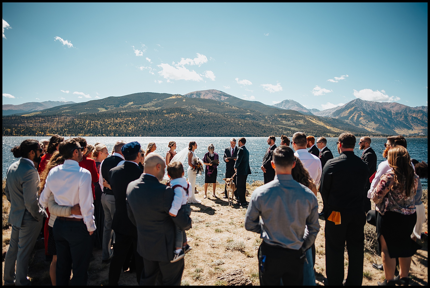 twin lakes colorado elopement with collegiate peaks in the background