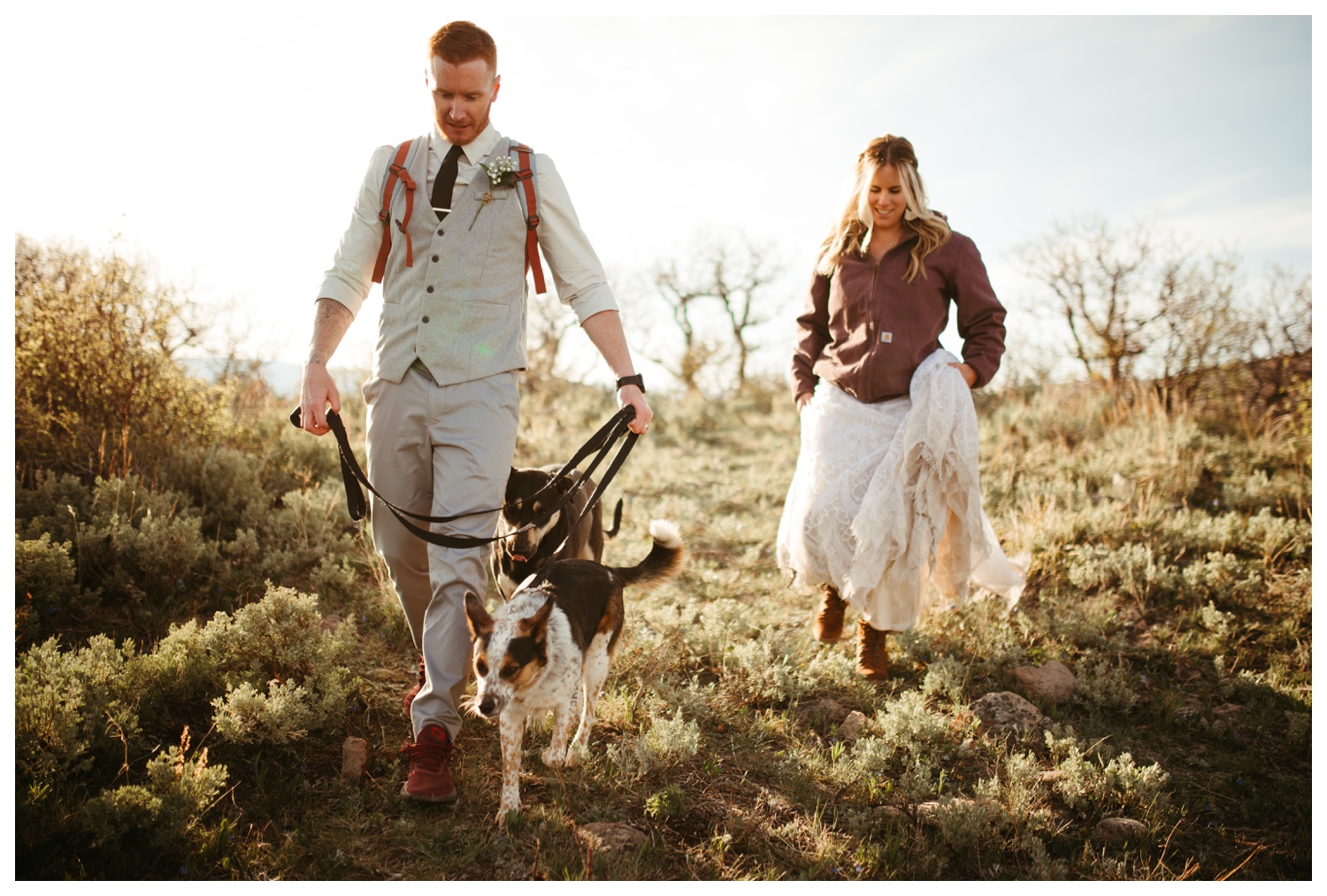 A bride and groom at celebrating their wedding day with a Carbondale, Colorado elopement near Aspen and Glenwood Springs at Mt. Sopris.