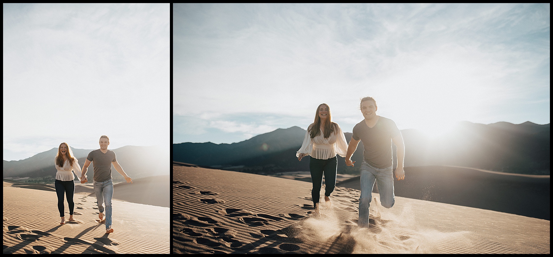 engagement session at sand dunes national park