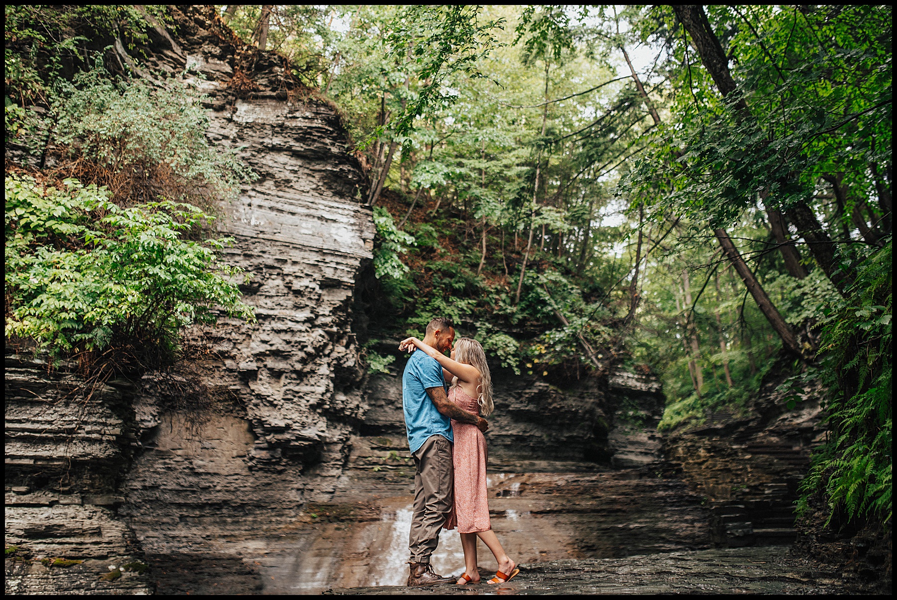 buttermilk falls engagement session in Ithaca 