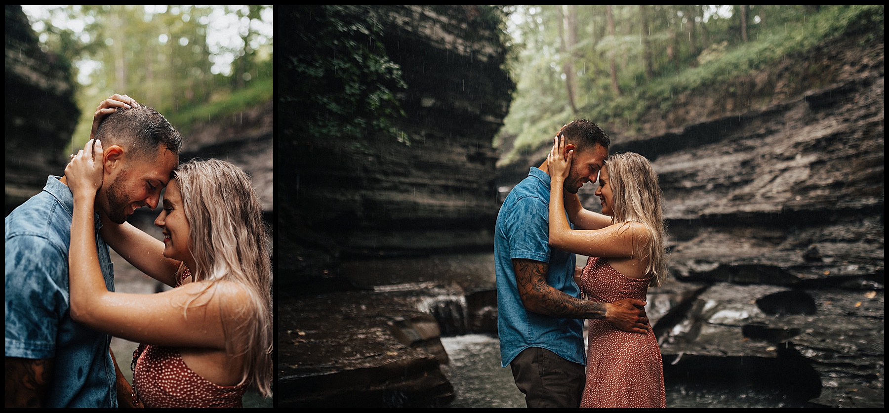 buttermilk falls engagement session in Ithaca 