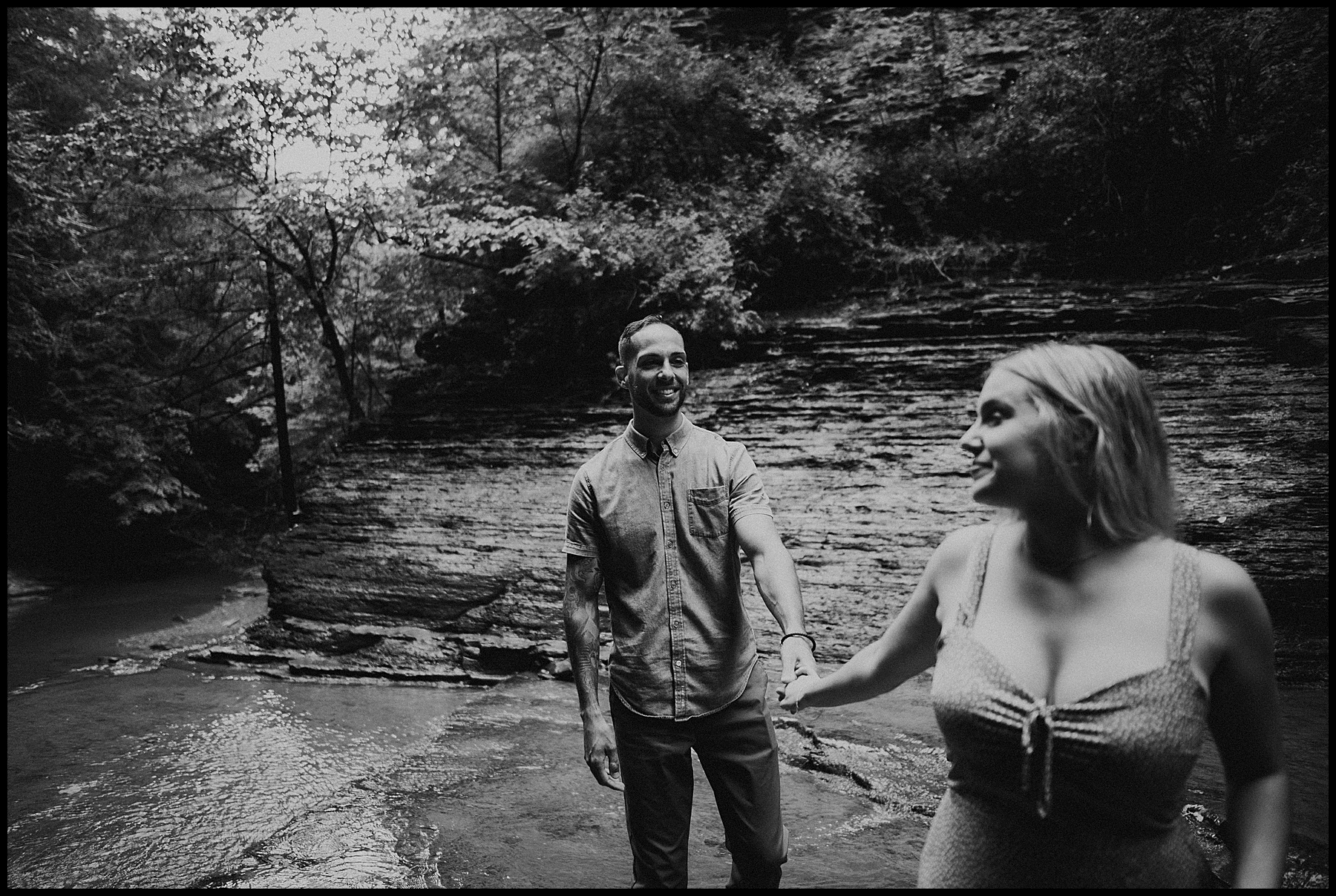 buttermilk falls engagement session in Ithaca 