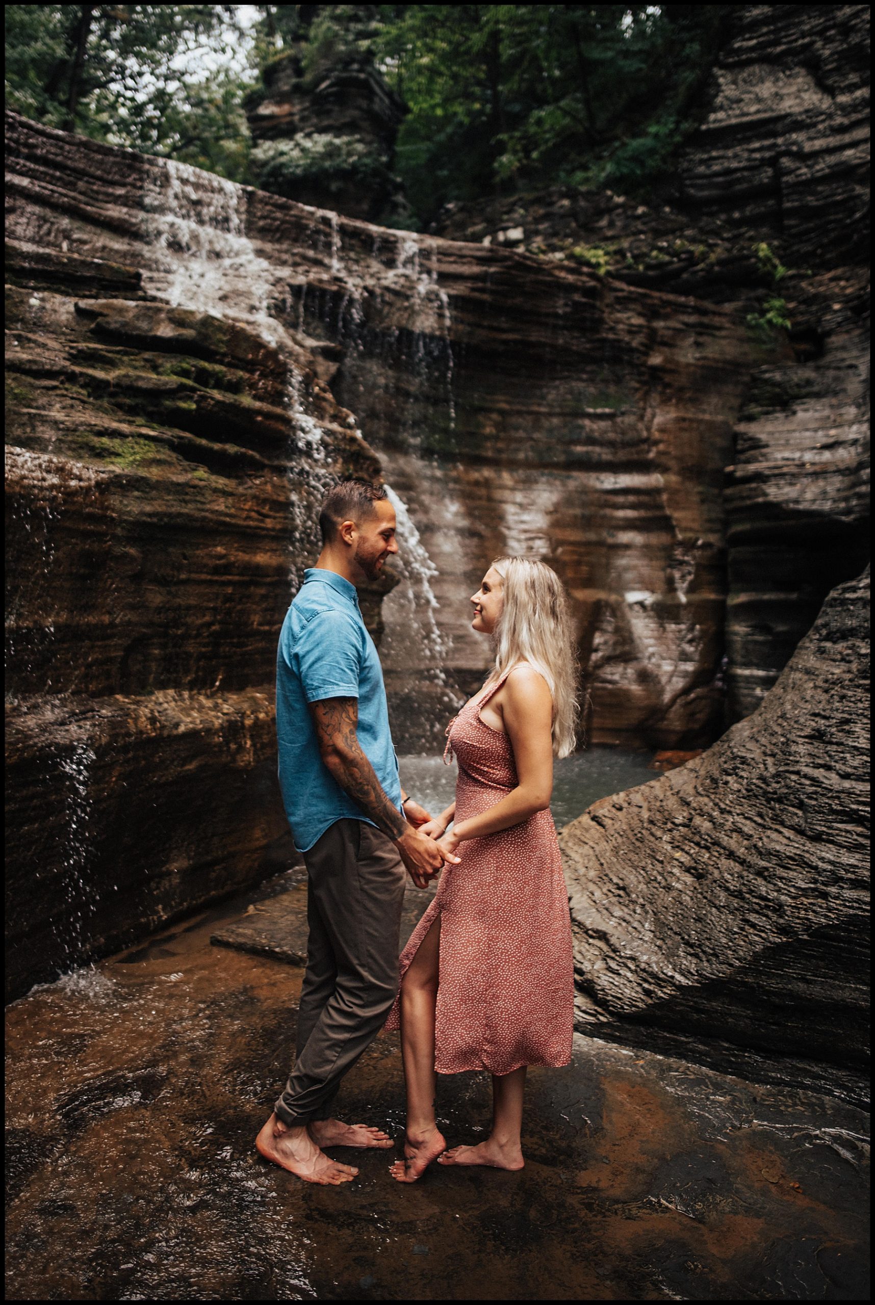 buttermilk falls engagement session in Ithaca 