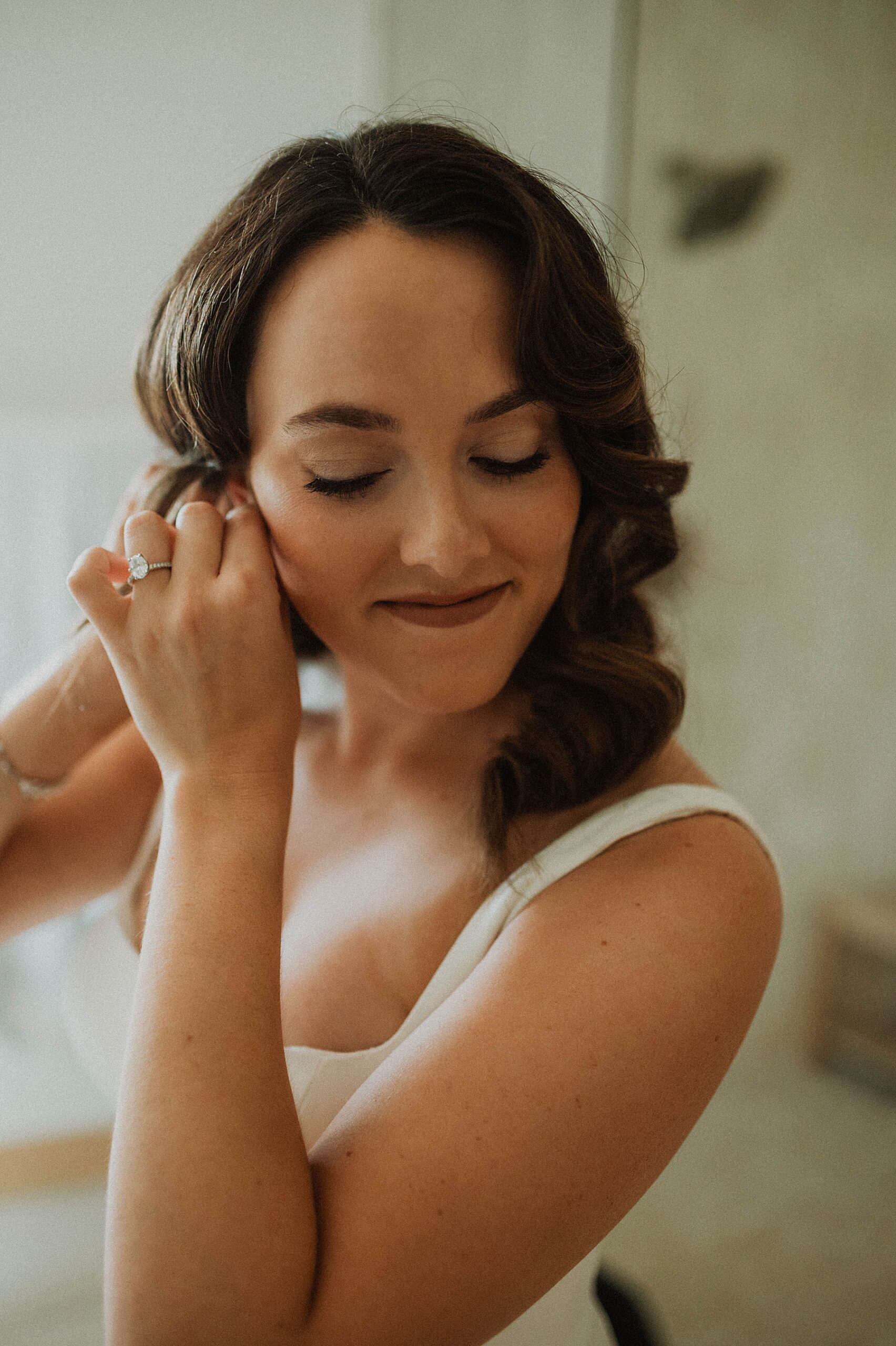 A bride getting ready for her Boulder wedding 