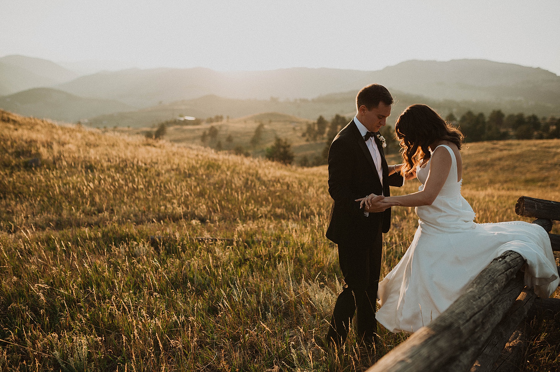 bride and groom portraits at their boulder wedding