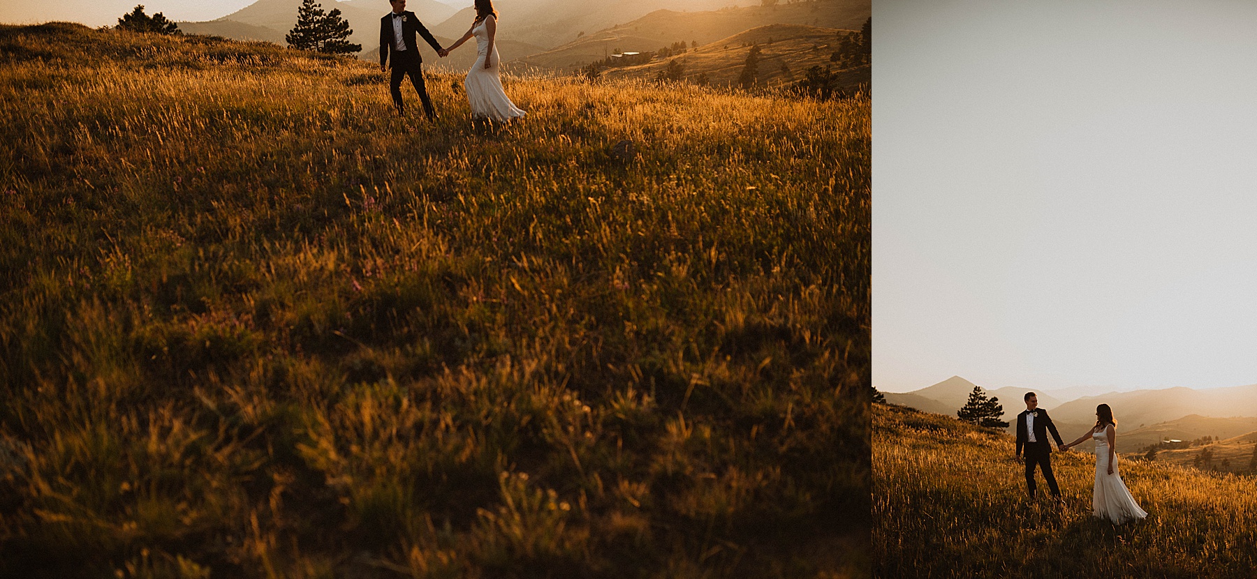 bride and groom portraits at their boulder wedding