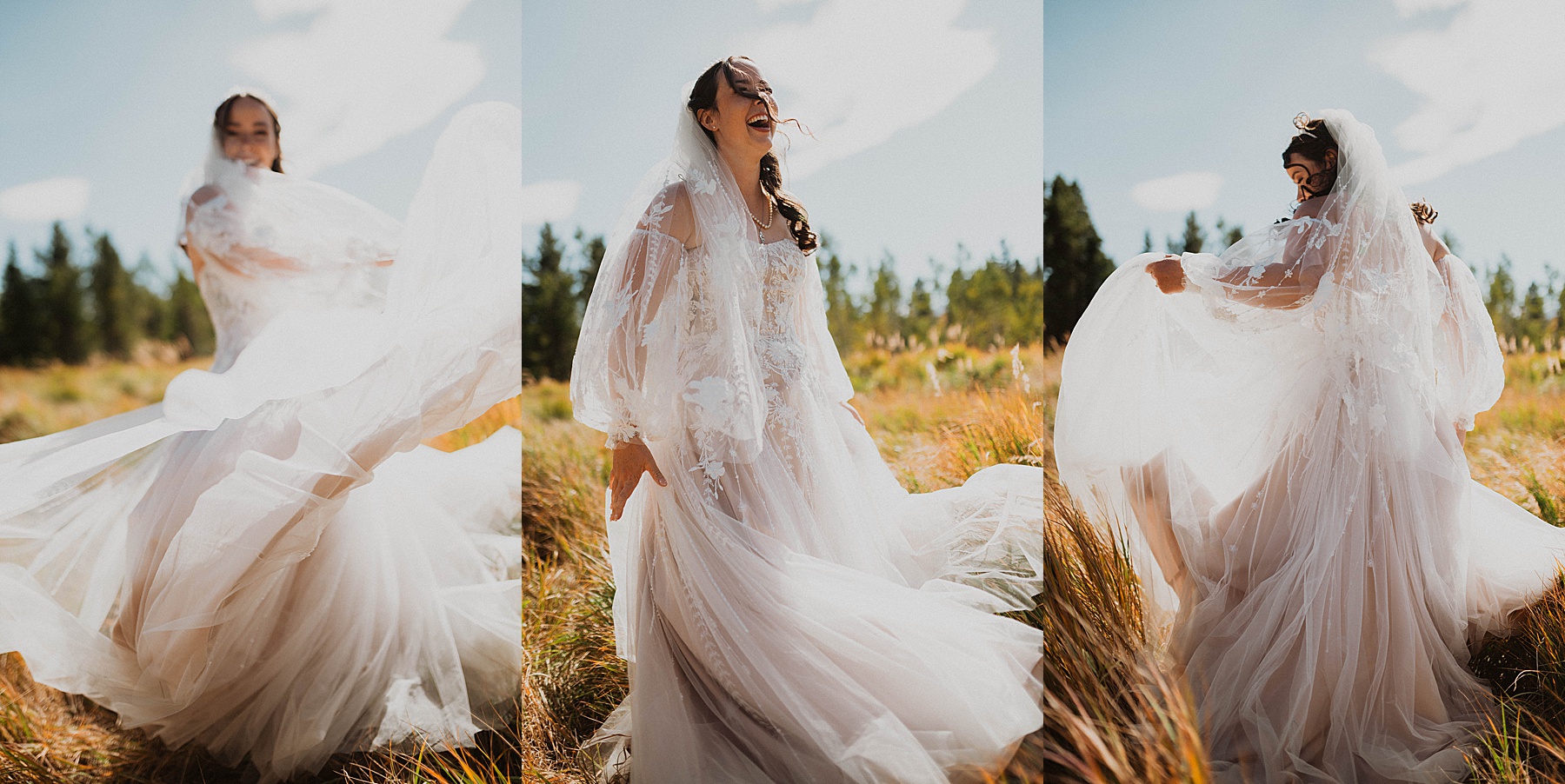 bride portraits in rocky mountain national park at lily lake before wedding at taharaa mountain lodge 