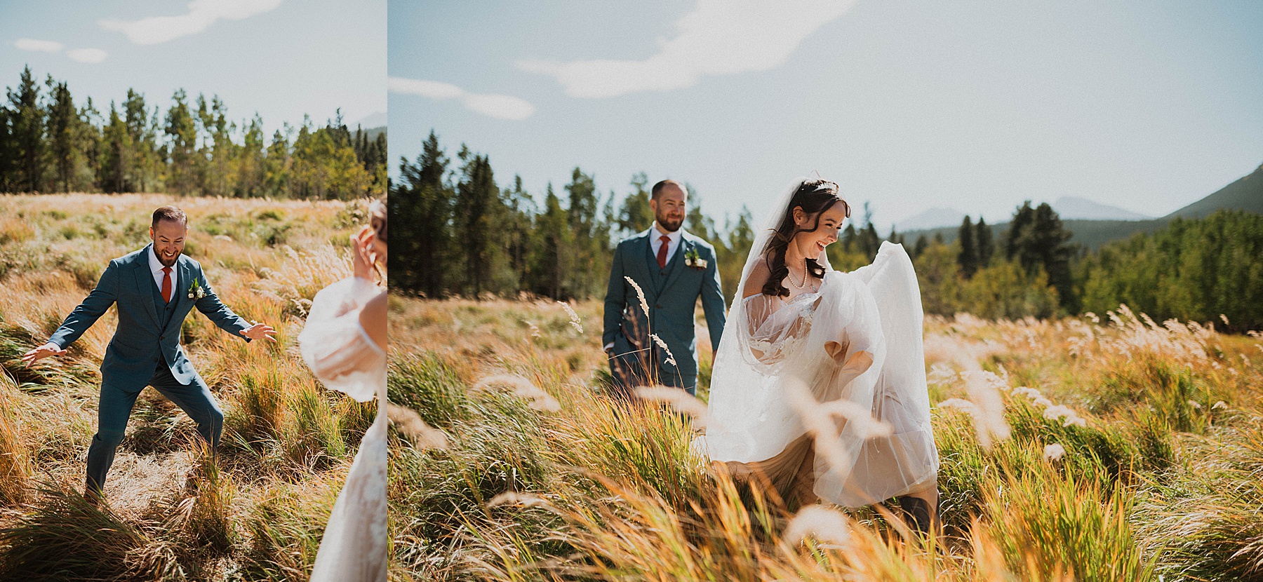 wedding photos in rocky mountain national park at lily lake before wedding at taharaa mountain lodge 