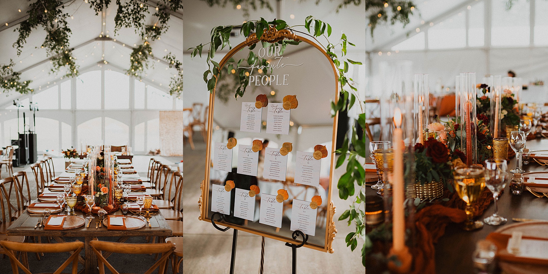 fall decor at a ten peaks wedding at the crested butte resort