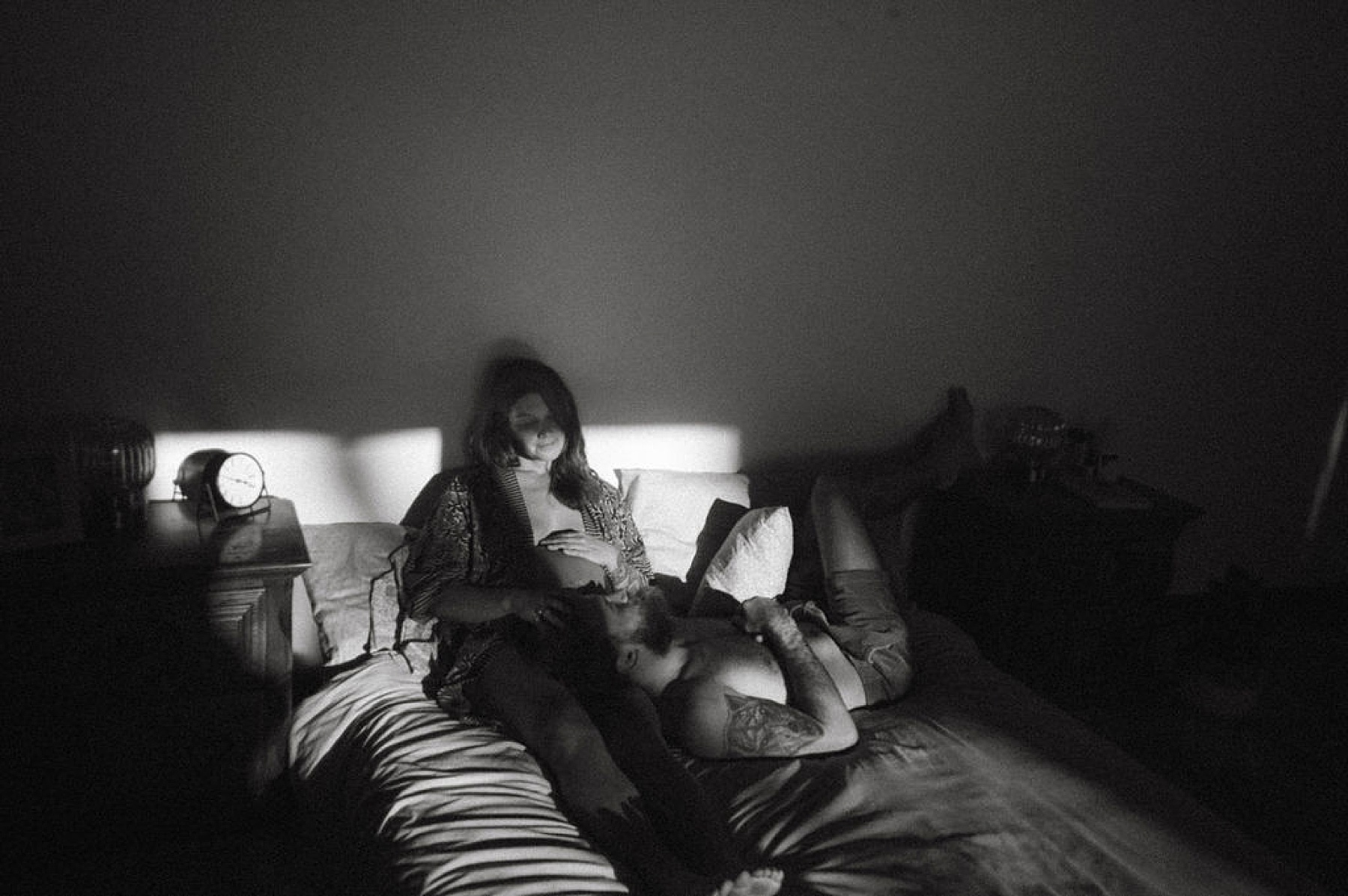 Colorado Springs at-home maternity session, film inspired by Parr Photo Co