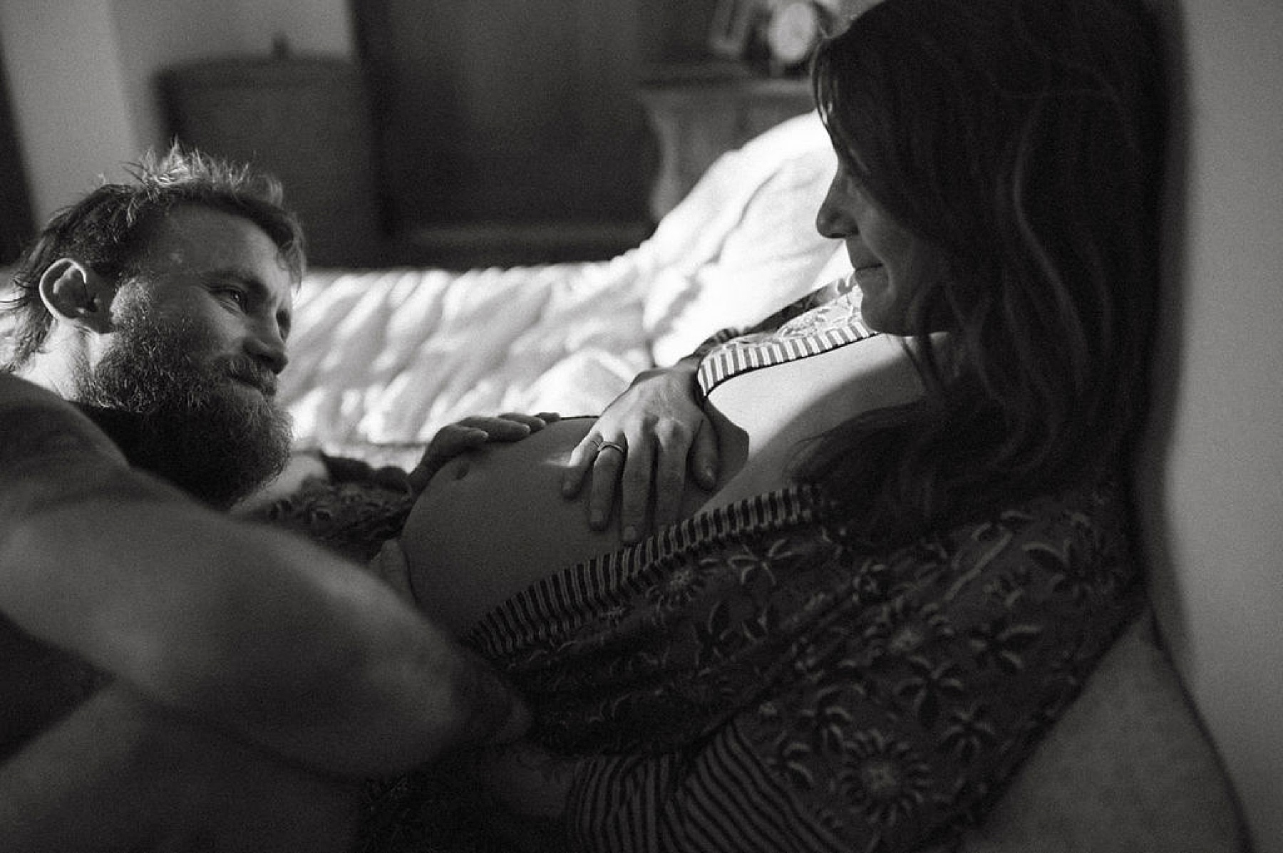 Colorado Springs at-home maternity session, film inspired by Parr Photo Co