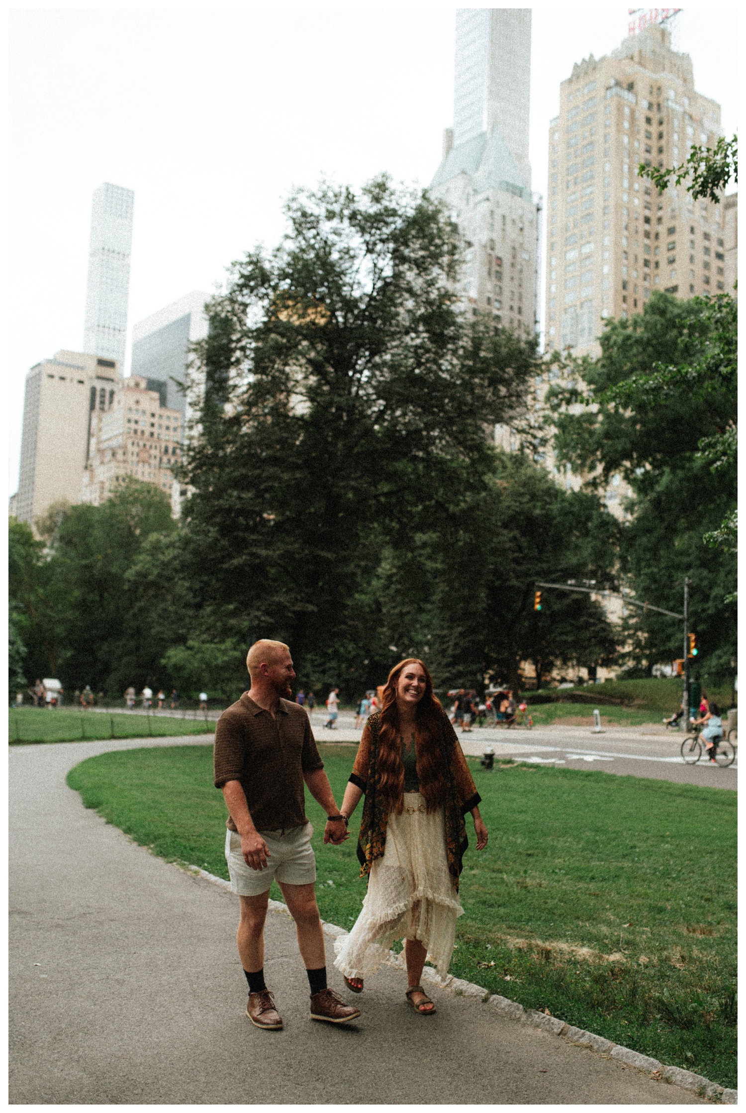 NYC engagement session in central park, midtown manhattan and time square.
