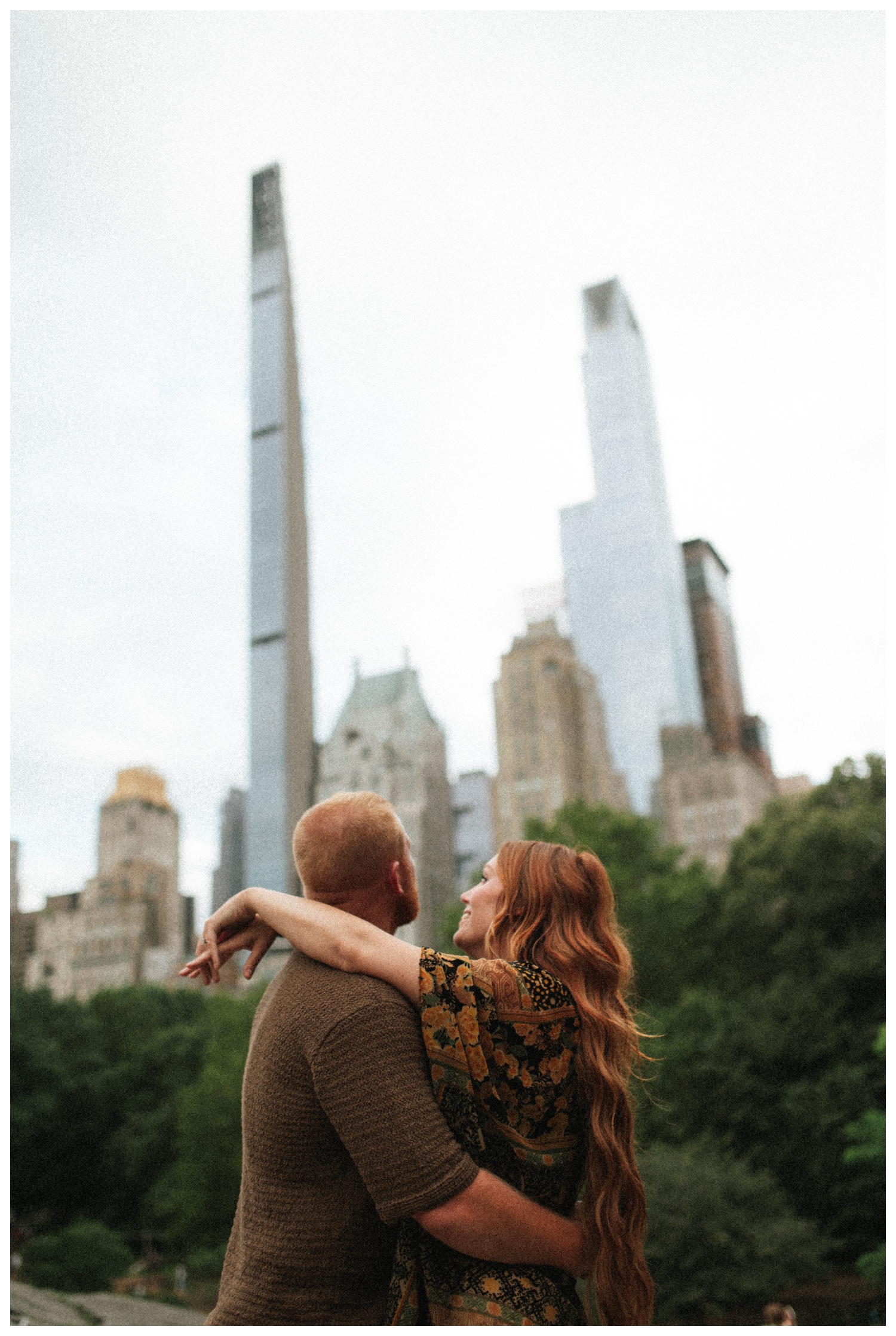 NYC engagement session in central park, midtown manhattan and time square.