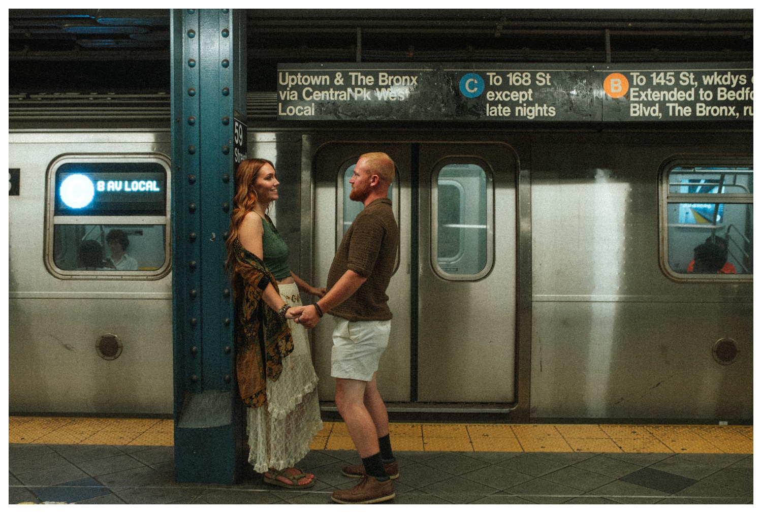 NYC engagement session in central park, midtown manhattan and time square.