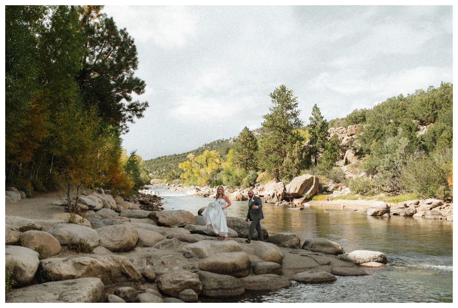 Bride and groom at Surf Hotel, Buena Vista on their wedding day. Colorado wedding photographer. Parr Photo Co. Luxury wedding. Chateau wedding. 