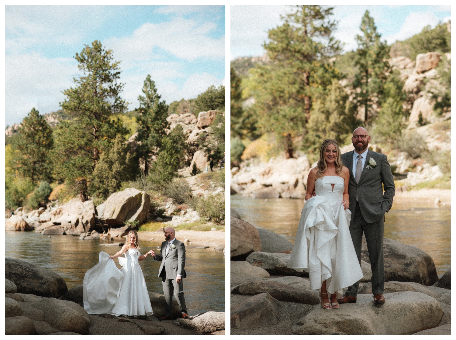 Bride and groom at Surf Hotel, Buena Vista on their wedding day. Colorado wedding photographer. Parr Photo Co. Luxury wedding. Chateau wedding. 