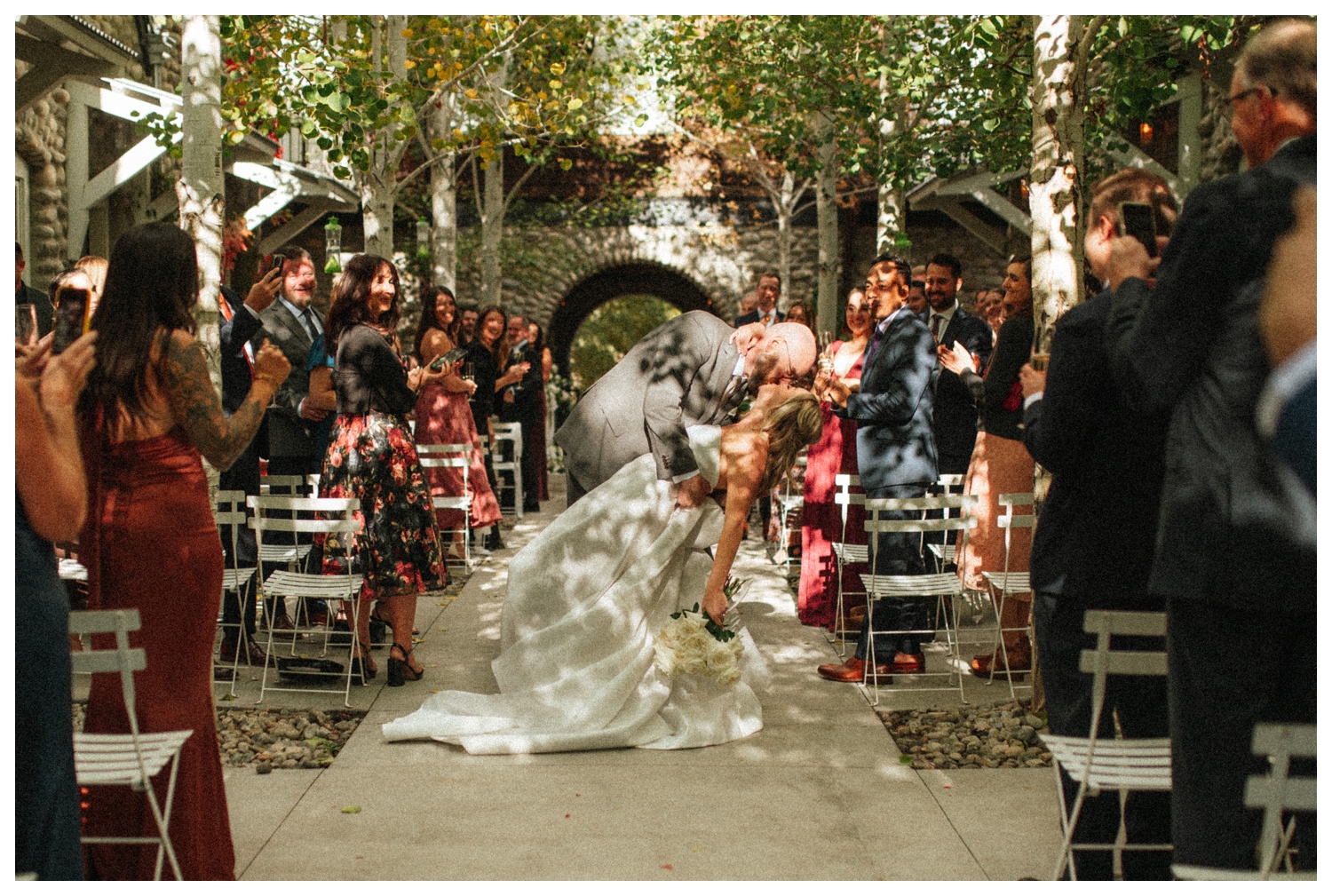 Bride and groom at their wedding in the Chateau of the Surf Hotel in Buena Vista. Colorado wedding photographer. Luxury wedding. Parr Photo Co.