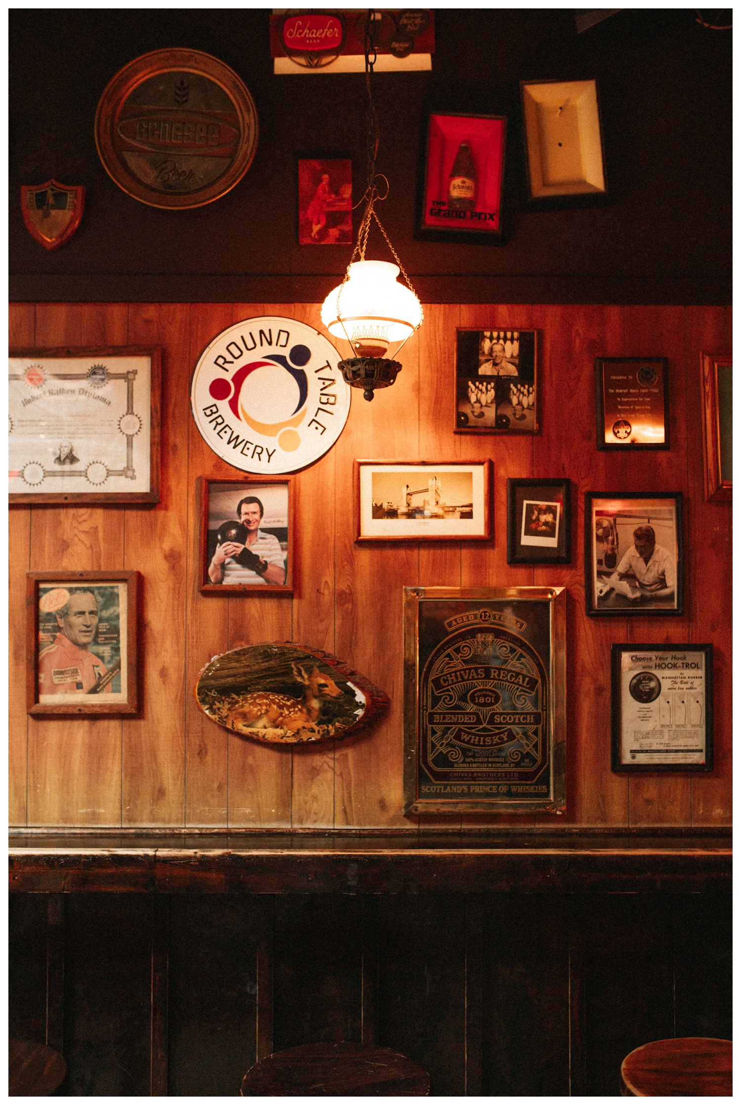 Details of a bowling bar at an engagement session in Williamsburg Brooklyn. Brooklyn wedding photographer. Parr Photo Co