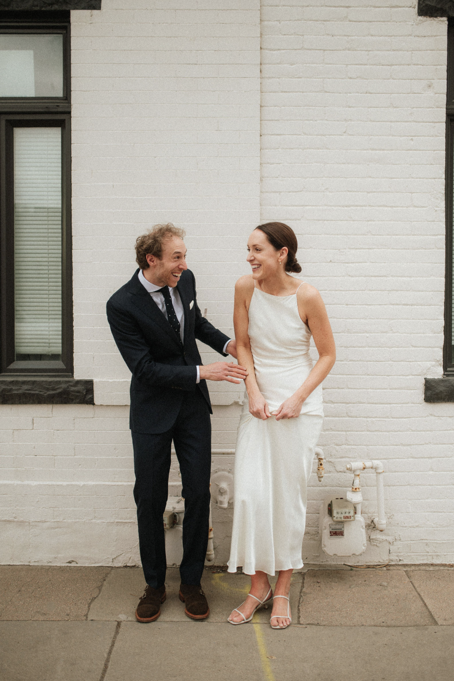 A couple eloping in Manhattan