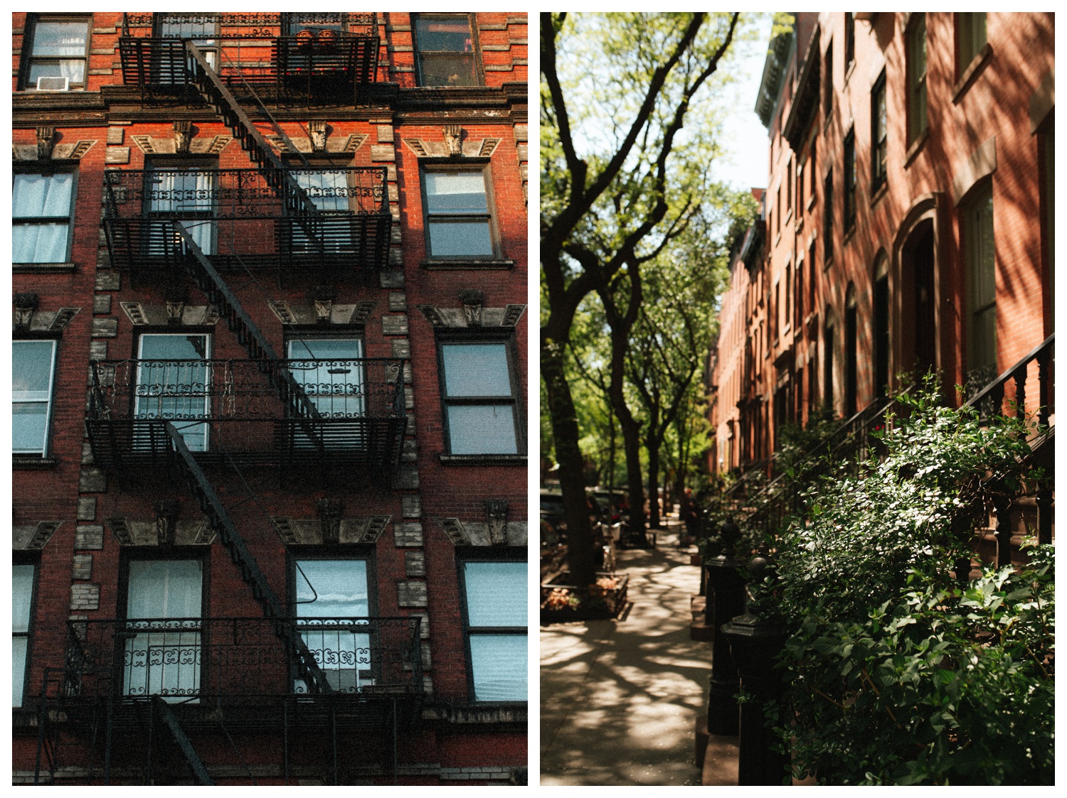 The fire escapes and brownstones of the West Village