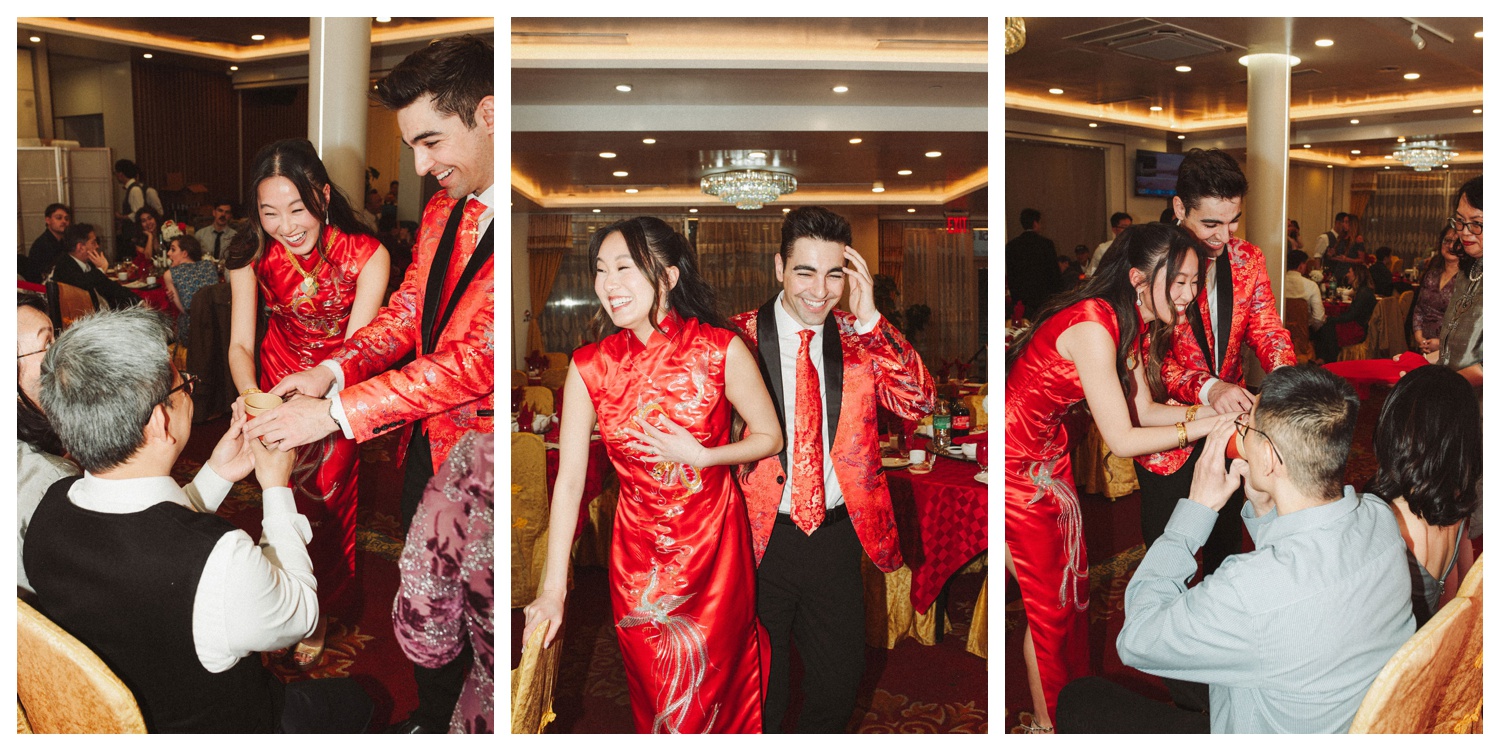 A couple at their tea ceremony in Chinatown